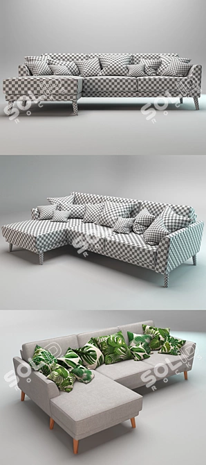 Modern Stylish Corner Sofa 3D model image 2