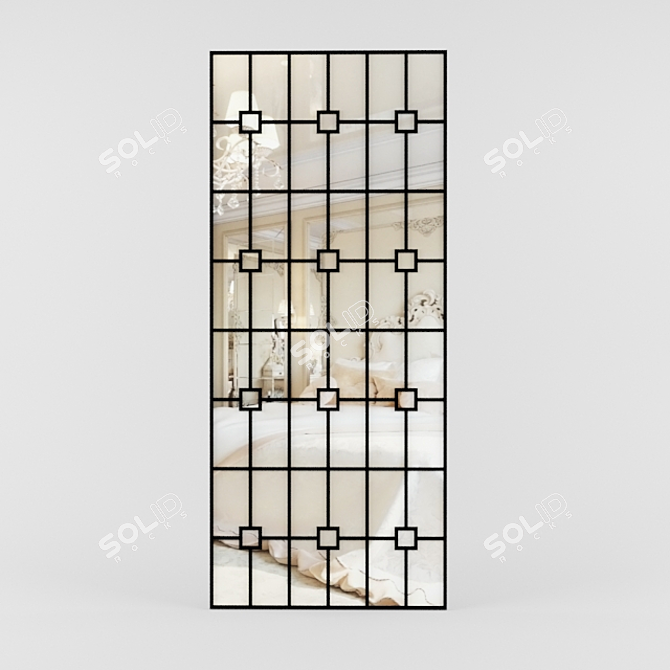 Title: Reflective Elegance: Stained Glass Mirrors 3D model image 1