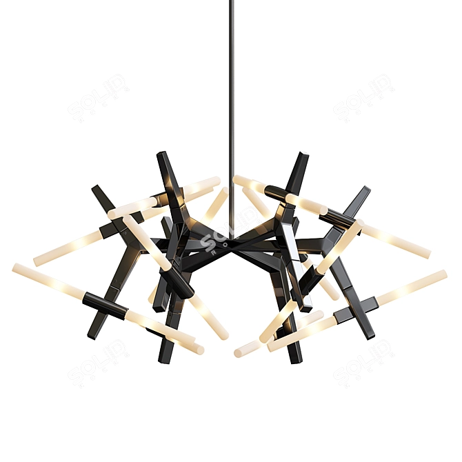 Ethereal Elegance: Astral Agnes Chandelier 3D model image 1