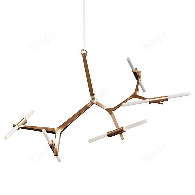 Elegant Agnes Copper Chandelier 3D model image 1