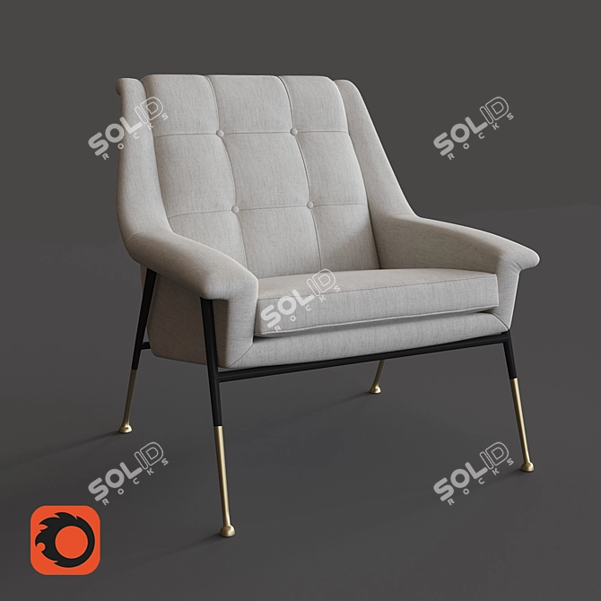 Elegant Tosconova Witton Armchair 3D model image 1