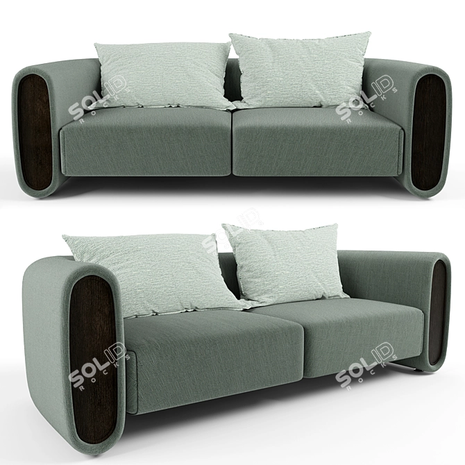 Modern Legno Fabric Sofa 3D model image 1