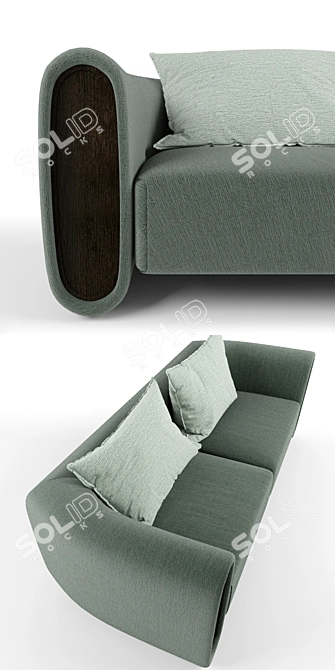 Modern Legno Fabric Sofa 3D model image 2