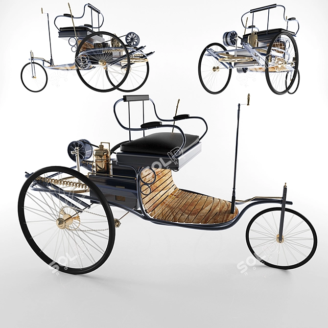 Revolutionary Steam-Powered Vehicle 3D model image 1