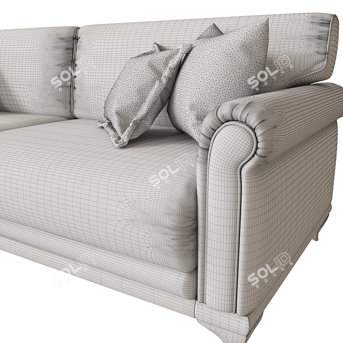 Flanders 3-Seat Sofa: Stylish Comfort for Your Living Room 3D model image 3