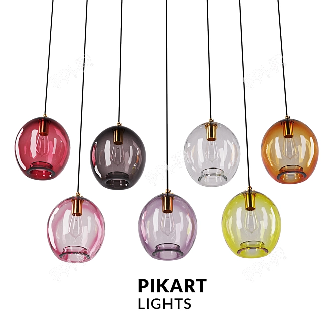 Colorglass Suspension Light - Art. 2059 3D model image 1