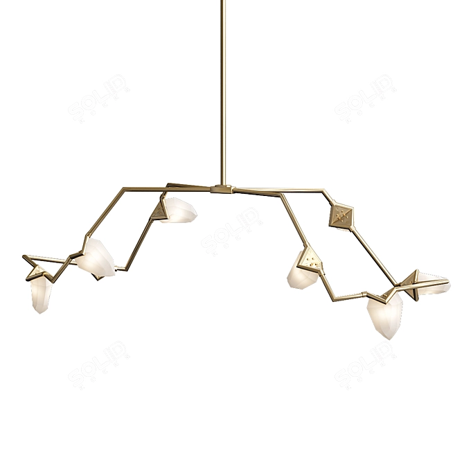 Elegant Brushed Brass White Seed 3D model image 1