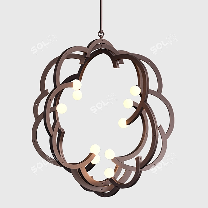Bronze Blow Pendant: Elegant Illumination 3D model image 1