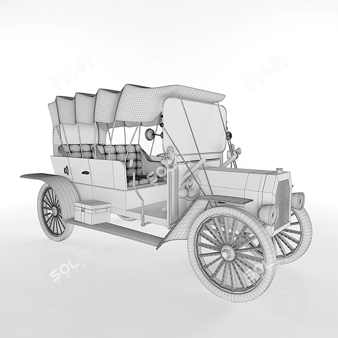 Vintage Classic Car 3D model image 2