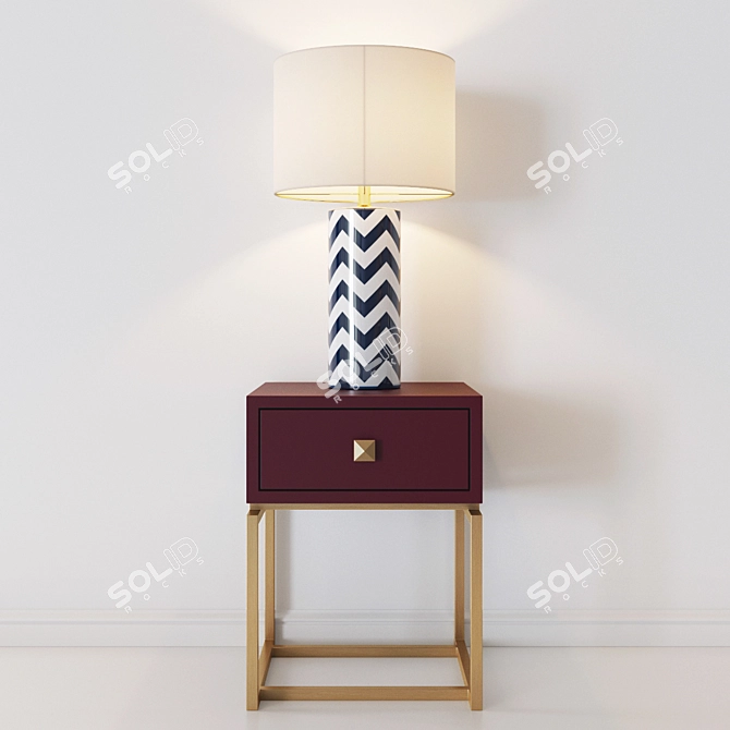 Title: Blue Monatic Table Lamp 3D model image 1