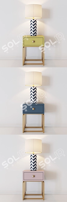 Title: Blue Monatic Table Lamp 3D model image 2