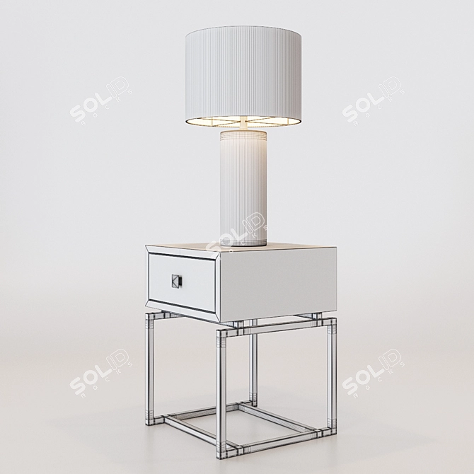 Title: Blue Monatic Table Lamp 3D model image 3