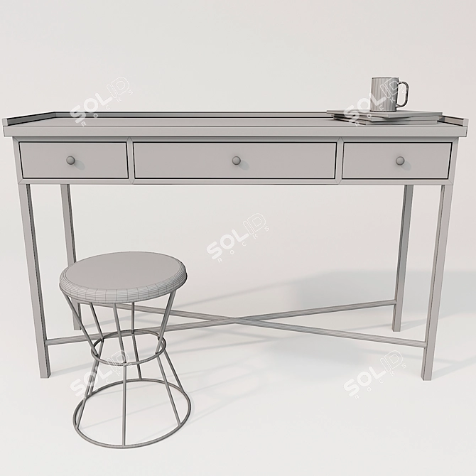 Industrial Edison Table and Walter Chair 3D model image 2