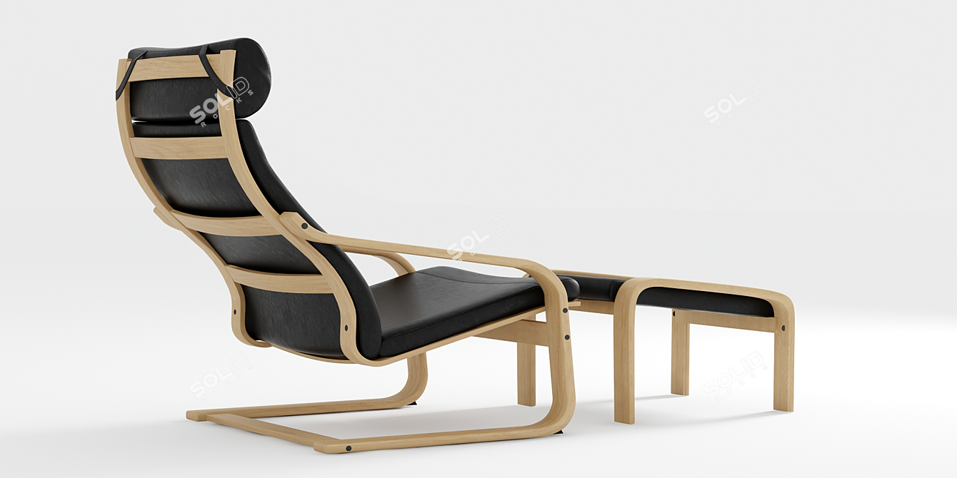 ErgoFlex Bentwood Recliner 3D model image 3