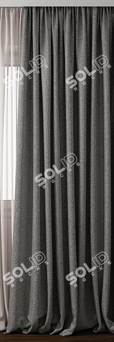 Elegant Detailed Curtain Model 3D model image 2