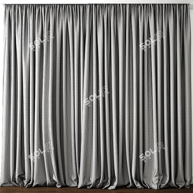 Elegant Detailed Curtain Model 3D model image 3