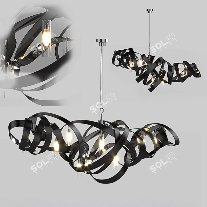 Sleek Oval Pendant Lighting | Jacco Maris Montone 3D model image 1