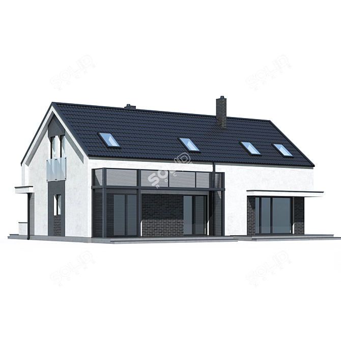 Modern Private Home Design 3D model image 2