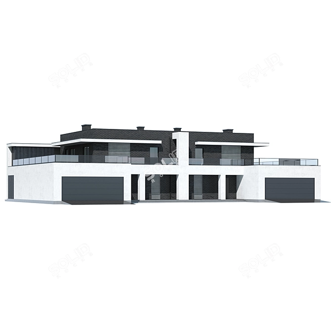 Modern Private House Design Pack 3D model image 2