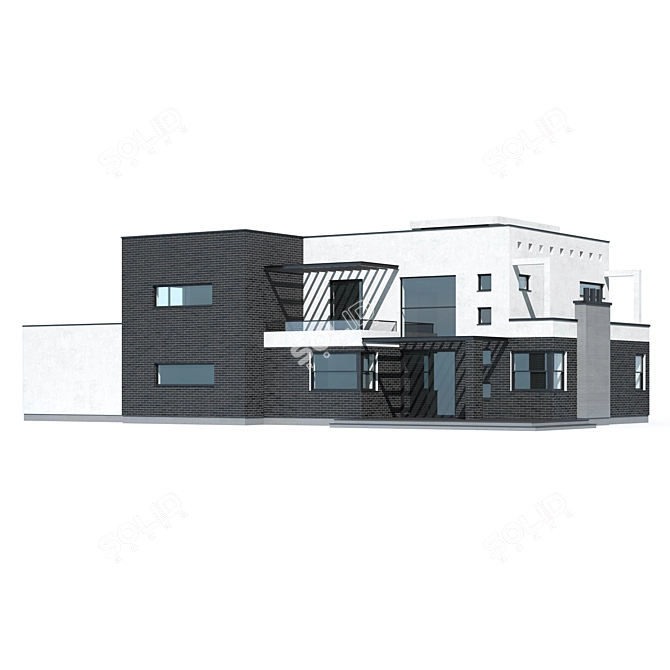 Modern Private House Design 3D model image 2