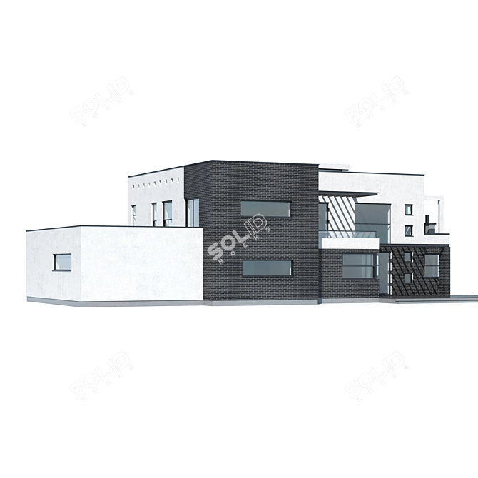 Modern Private House Design 3D model image 3