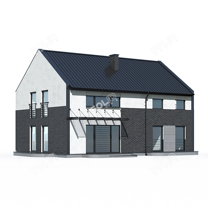 Modern ABS House Material Set 3D model image 1