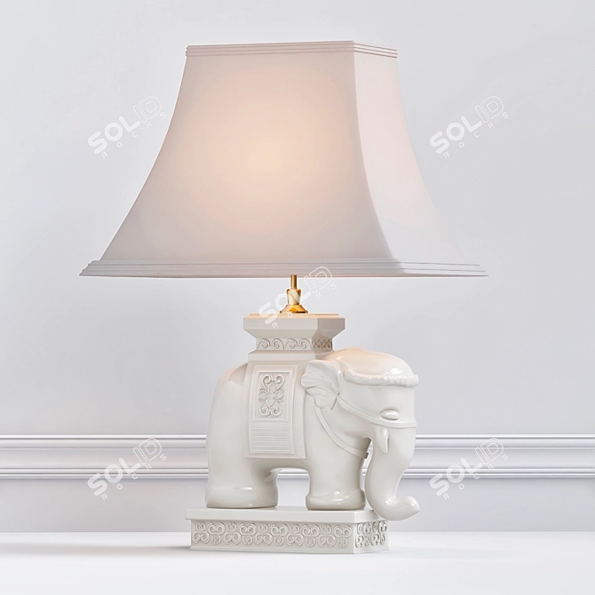 Elegant Brass Table Lamp 3D model image 1