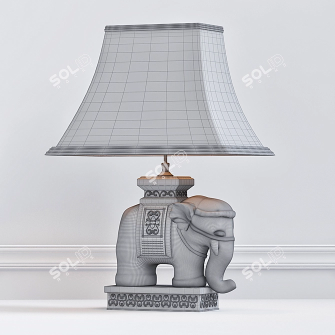 Elegant Brass Table Lamp 3D model image 2