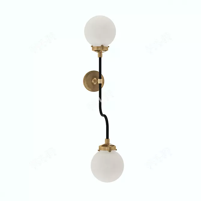 Ian K. Fowler Bistro Double Wall Sconce (Gold) 3D model image 1