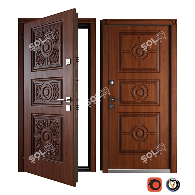 Mastino Trento Metal Entrance Door 3D model image 1