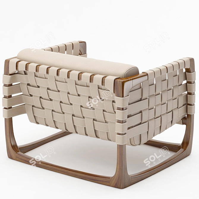 Rustic Bungalow Armchair 3D model image 2