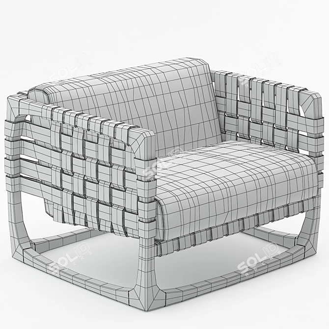 Rustic Bungalow Armchair 3D model image 3