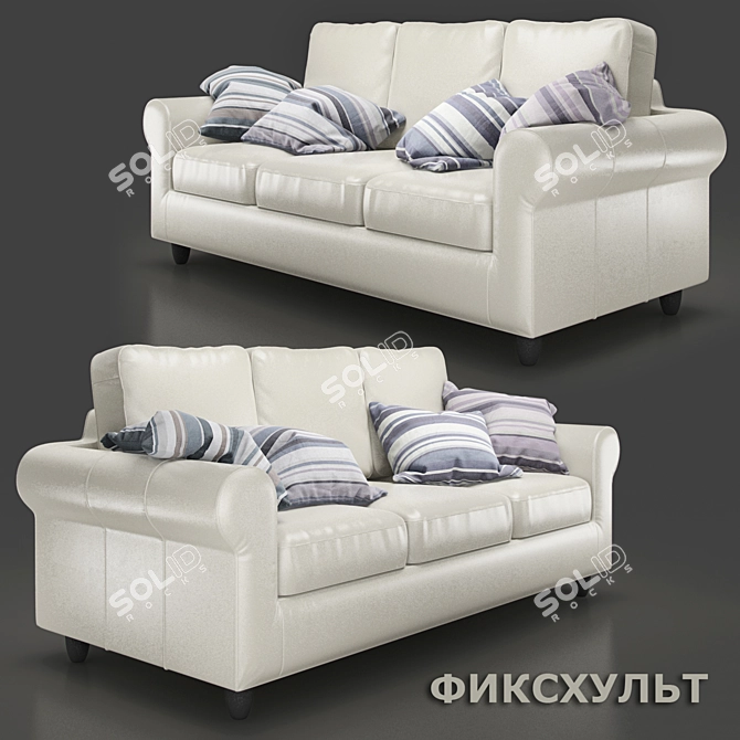 Beige Sofa Bed - FIXHULT, IKEA 3D model image 1