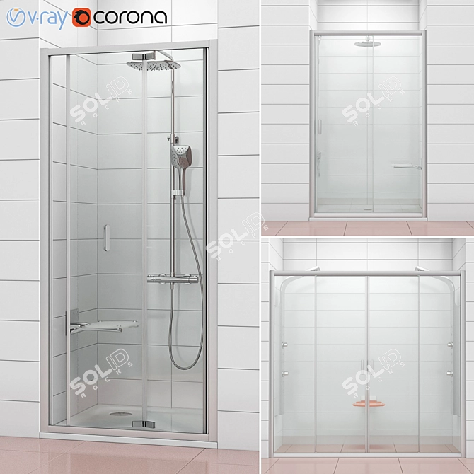 Shower doors Ravak | Blix
 Sleek Sliding Shower Doors 3D model image 1