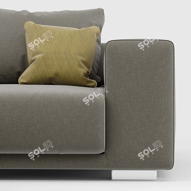 Sleek Chair & Ottoman 3D model image 2