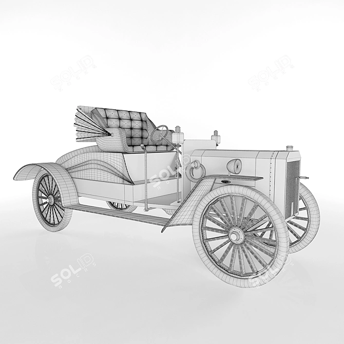 Vintage Automobile 3D model image 2