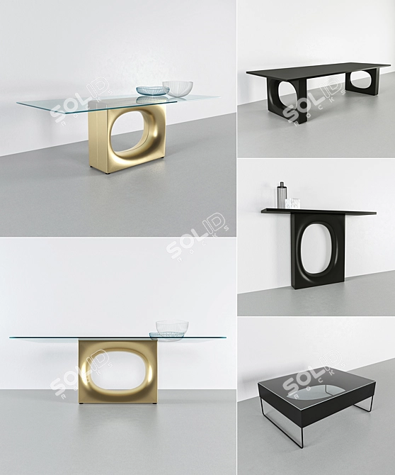 Sophisticated Holo Tables by Kristalia 3D model image 2