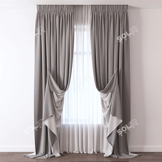 Elegant Drapery Collection 3D model image 1