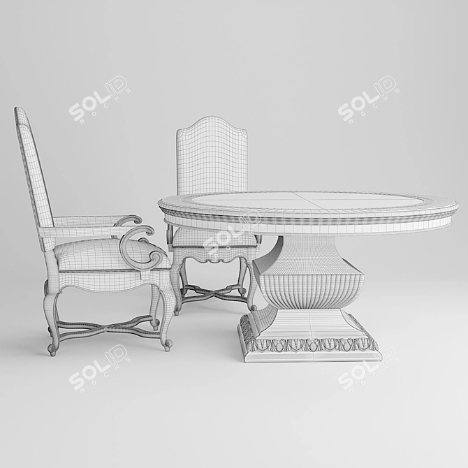 Elegance in Motion Dining Set 3D model image 2