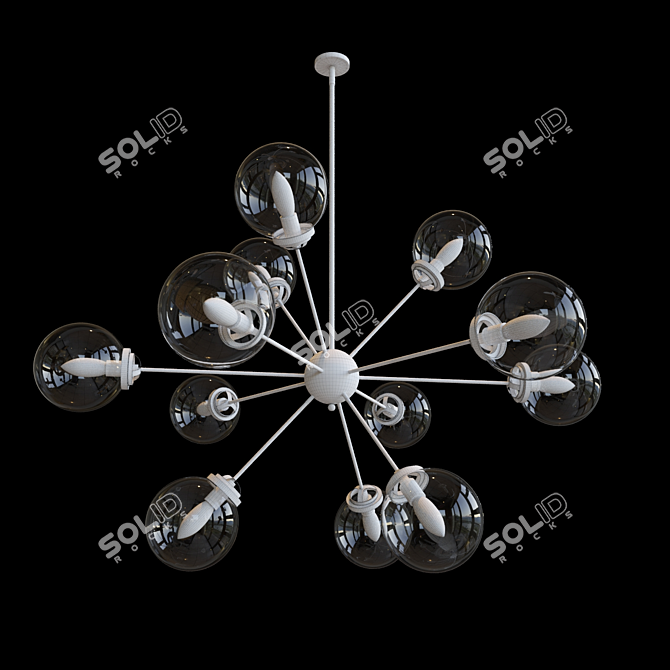 Modern 12-Light Sputnik Chandelier 3D model image 2