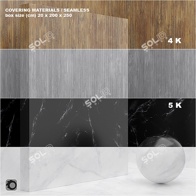 Seamless Marble Coating Set 45 3D model image 1