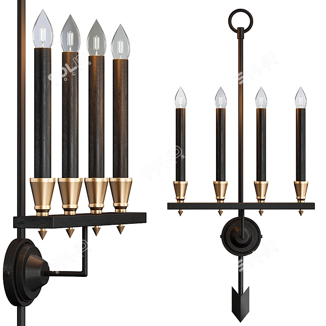 Elegant Gaillard Wall Lamp 3D model image 1