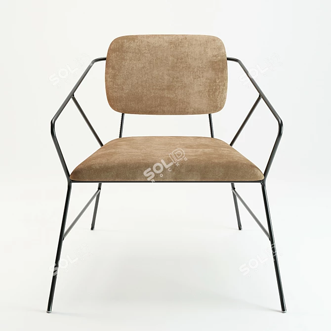 House Doctor Klever: Stylish Metal Lounge Chair 3D model image 1