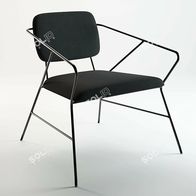 House Doctor Klever: Stylish Metal Lounge Chair 3D model image 2