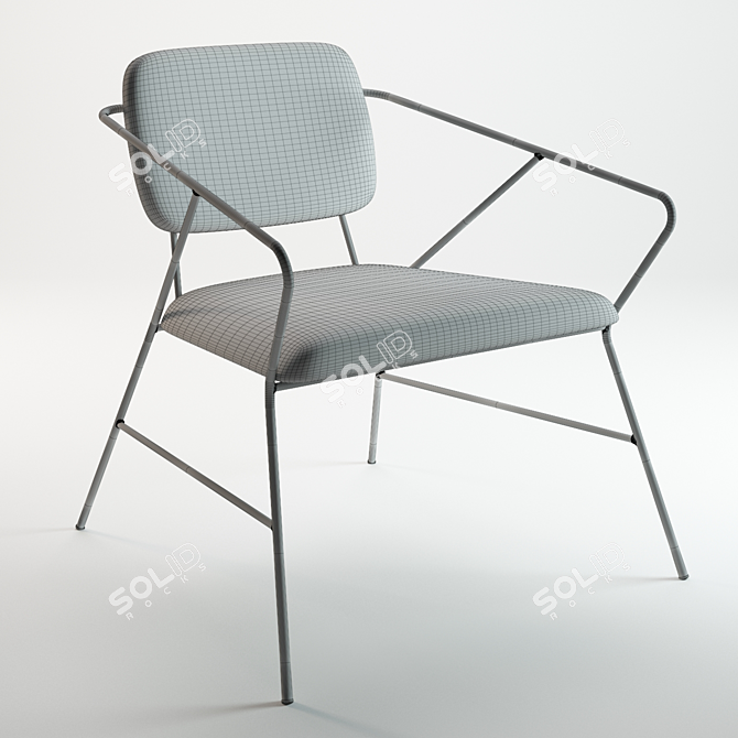 House Doctor Klever: Stylish Metal Lounge Chair 3D model image 3