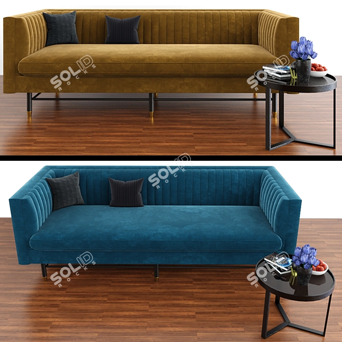 Elegant Chealsea Sofa Set 3D model image 1