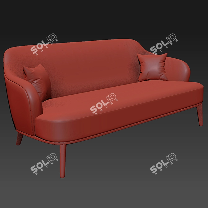 Elegant Minotti Leslie Arm Sofa Set 3D model image 2