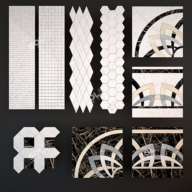 Italon Charme Extra Carrara: Elegant Floor Mosaic 3D model image 2