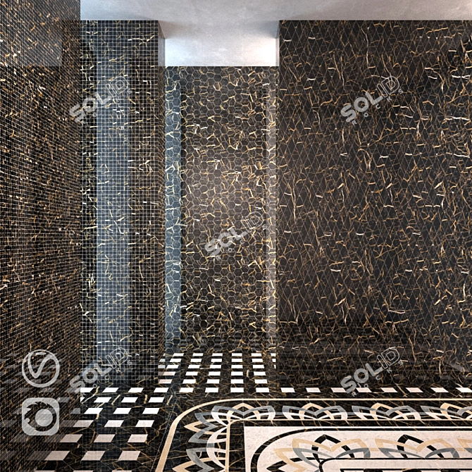 Title: Charme Extra Floor Laurent - Stylish Italon Mosaic Set 3D model image 1
