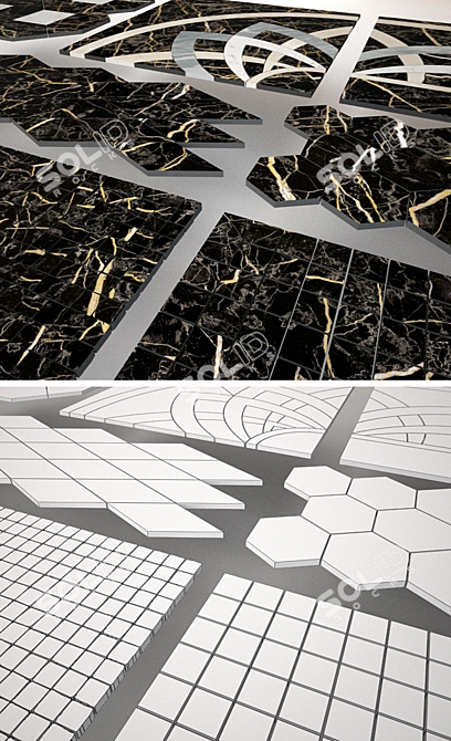 Title: Charme Extra Floor Laurent - Stylish Italon Mosaic Set 3D model image 3